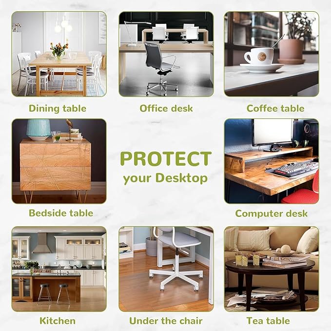 19x39 Inch All-in-One Desk Protector Mat, 1.5mm Thick Plastic