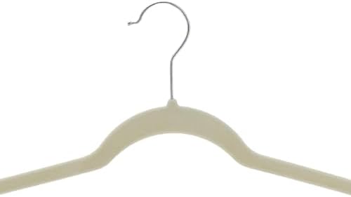 Amazon Basics Slim Velvet Non-Slip Space Saving Suit Clothes Hangers, Closet Organizer, Ivory/Beige, 30-Pack