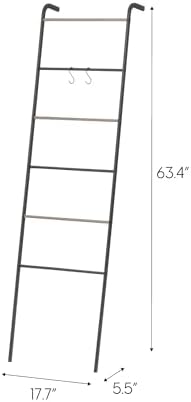 IRIS USA Garment Ladder Clothes Rack, Space Saving, Black