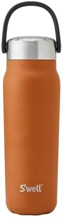 S'well Recycled Stainless Steel Explorer with Insulated Lid and Handle, 24oz, Carnelian, Triple Layered Vacuum Insulated Containers Keeps Drinks Cold for 36 Hours and Hot for 8