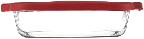 Anchor Hocking Glass Baking Dishes for Oven, 8 Inch Square Glass Cake Pan with TrueFit Cherry Lid