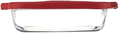 Anchor Hocking Glass Baking Dishes for Oven, 8 Inch Square Glass Cake Pan with TrueFit Cherry Lid