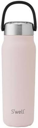 S'well Recycled Stainless Steel Explorer with Insulated Lid and Handle, 24oz, Himalayan Salt, Triple Layered Vacuum Insulated Containers Keeps Drinks Cold for 36 Hours and Hot for 8