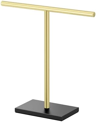 Gatco 1444MXB Modern Rectangle Base Freestanding Countertop Towel Holder, Combo / 10.50" W x 11.13" H T-Shape Style Countertop Hand Towel Holder for Bathroom, Kitchen/Fingertip Towel Rack