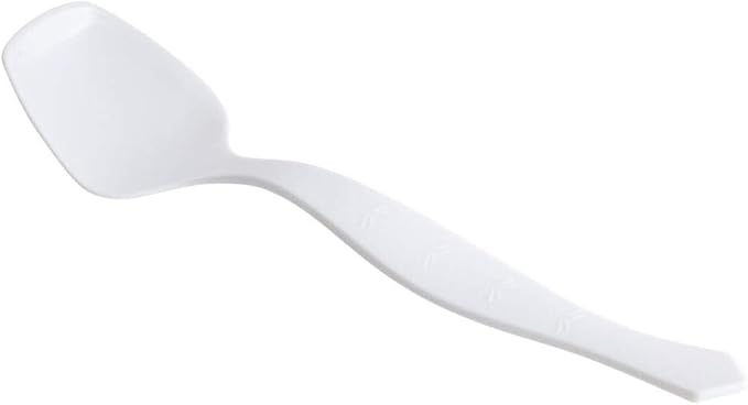 PARTY BARGAINS Disposable White Plastic Serving Spoons 8.75″ – Heavy-Duty White