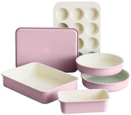 GreenLife 6 Piece Ceramic Nonstick Oven Bakeware Set, Pink