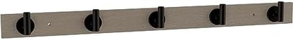 Franklin Brass Post (1-Pack) 27' Coat Rack Wall Mount White Hat Rack with 5 Hooks Mounted Hanging Hook Rail for Clothes, Towels, Purses, Bags, Kitchen, Entry, Closet Organization B48031K-480-R