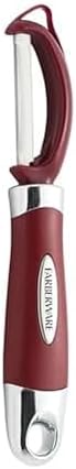 Farberware Professional Euro Vegetable Peeler with Ergonomic Handle, Razor-Sharp Swivel Blade, Red - Dishwasher Safe Potato Peeler for Kitchen, Fruits, Vegetables, and Cheese