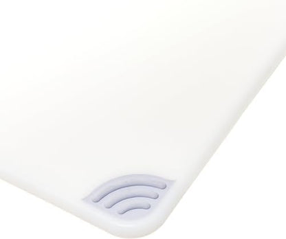 San Jamar Saf-T-Grip Plastic Cutting Board with Safety Hook, 12" x 18" x 0.5", White, (Pack of 6)