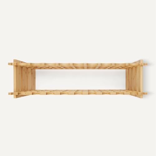 Amazon Basics Stackable Bamboo Wine Rack, 36 Bottle Capacity, Easy to Assemble