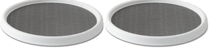 Copco Basics Non-Skid Pantry Cabinet Lazy Susan Turntable, 12-Inch, White/Gray, 1 Count (Pack of 2)