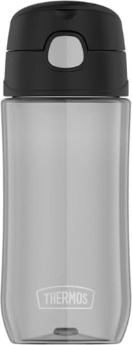 THERMOS FUNTAINER 16 Ounce Plastic Hydration Bottle with Spout, Black (Pack of 6)