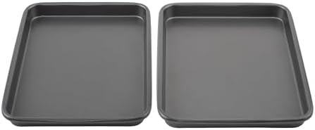 GoodCook Everyday Toaster Oven Mini Baking Sheets Set of 2 Set of 2 Heavy-Gauge Steel Baking Pans with Scratch-Resistant Nonstick, 9 x 6.2-Inch, Gray