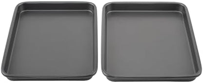 GoodCook Everyday Toaster Oven Mini Baking Sheets Set of 2 Set of 2 Heavy-Gauge Steel Baking Pans with Scratch-Resistant Nonstick, 9 x 6.2-Inch, Gray