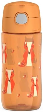 THERMOS FUNTAINER 16oz Plastic Bottle with Spout Lid, Fox Friends