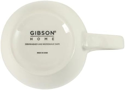 Gibson Home Great Essentials 16 Ounce Porcelain Coffee Mugs - Set of 6 - Cups for Latte, Hot Tea, Cappuccino, Mocha, Espresso, Cocoa
