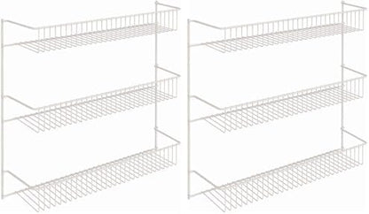 ClosetMaid 3-Tier Hanging Wall Mounted Metal Rack for Spices, Shelf Storage, Pantry Organization, Laundry, Kitchen, Bathroom, White, 8022 (Pack of 2)