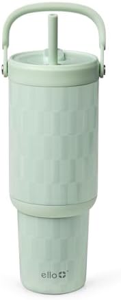 Ello Oasis Go+ 32oz Insulated Stainless Steel Tumbler with Straw, Jadeglow