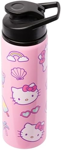 Silver Buffalo Sanrio Hello Kitty Vibes, Stainless Steel Water Bottle, 25oz