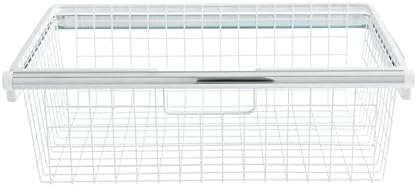 Rubbermaid Configurations Sliding Basket for Closet Drawer Organization, White, Sturdy Slide Out Basket for Home/Laundry/Bathroom/Mudroom/Pantry/Linen Closet