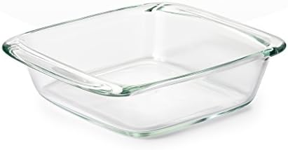 OXO Good Grips Freezer-to-Oven Safe 3 Qt Glass Baking Dish with Lid, 9 x 13,Clear,9 x 13 & Good Grips Freezer-to-Oven Safe 2 Qt Glass Baking Dish with Lid,Clear,8 x 8