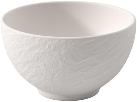 Villeroy & Boch Manufacture Rock Blanc Small Rice Bowl, Premium Porcelain, Made in Germany, 6.75 oz Capacity, 4.25 x 2.5 in, Matte White