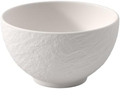Villeroy & Boch Manufacture Rock Blanc Small Rice Bowl, Premium Porcelain, Made in Germany, 6.75 oz Capacity, 4.25 x 2.5 in, Matte White