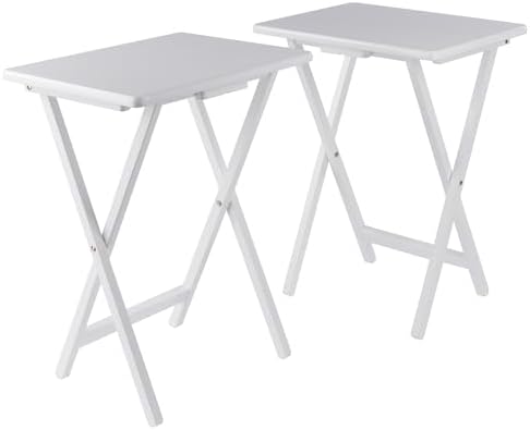Winsome Alex Set of 2 Foldable Snack Tables, White