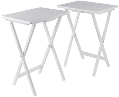 Winsome Alex Set of 2 Foldable Snack Tables, White