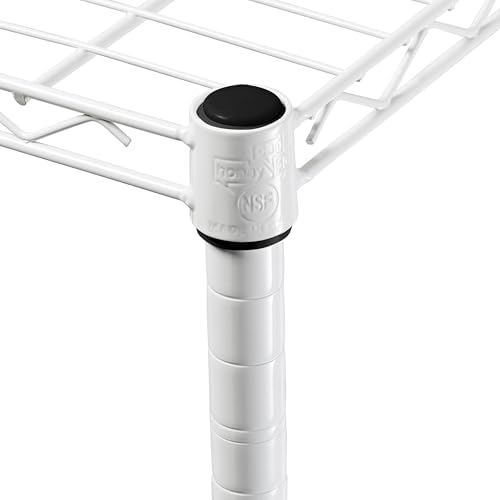 Honey-Can-Do 5-Tier Heavy Duty Adjustable Shelving Unit, 250-lb Per Shelf NSF Certified Metal Storage Rack, White Wire Shelf for Laundry Kitchen Pantry, 24 x 18 x 72 in
