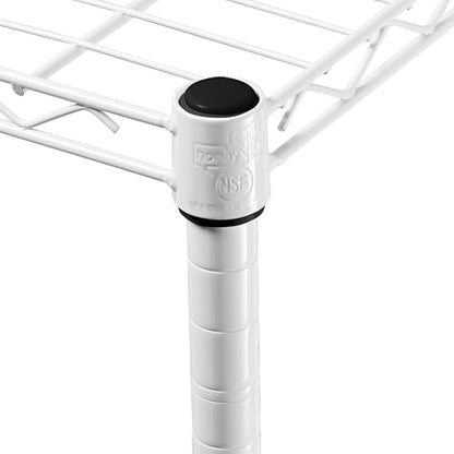 Honey-Can-Do 5-Tier Heavy Duty Adjustable Shelving Unit, 250-lb Per Shelf NSF Certified Metal Storage Rack, White Wire Shelf for Laundry Kitchen Pantry, 24 x 18 x 72 in