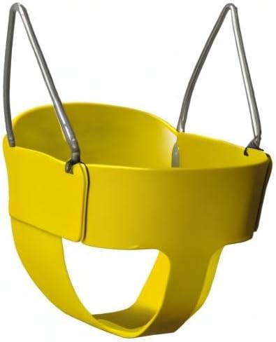 Gorilla Playsets 04-0008-Y/Y Full Bucket Toddler Swing, Yellow Bucket, Yellow 60" Plastic Coated Chains, 50 lb Capacity