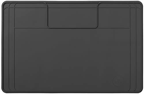 The Original Under Sink Mat - Silicone Waterproof mat, Trimmable, Easy to Clean, Kitchen cabinet liner, Under sink protector mats, Drip Tray with Lip (Dark Gray, 31" x 22")