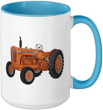 Vintage Allis-Chalmers WD 45 Classic Tractor Ceramic Mug, Blue/White, 15oz