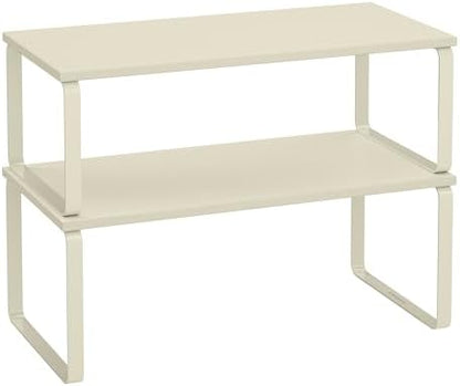 SONGMICS Cabinet Organizer Shelf, Set of 2 Spice Rack, Kitchen Storage