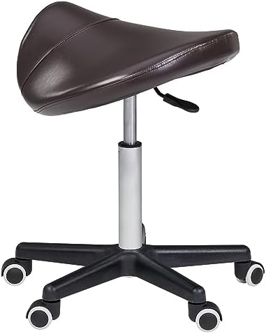 Master Massage Ergonomic Saddle Chair-Saddle Stool- Hydraulic Swivel Rolling Chair-Salon Clinical Tattoo Dentist Clinic Stool, Spas, Salons Stools, Workshop Office-Coffee