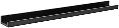 MCS Picture Ledge Shelf, Room Decor Floating Shelf, Black Woodgrain, 35 Inch