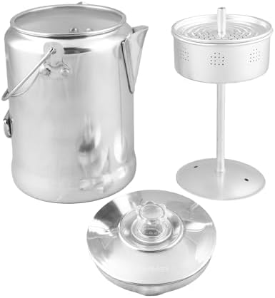 Coghlan's Aluminum Coffee Pot, 9-Cup Percolator for Camping, Lightweight Stovetop Coffee Maker, Durable and Portable Outdoor Brew Gear