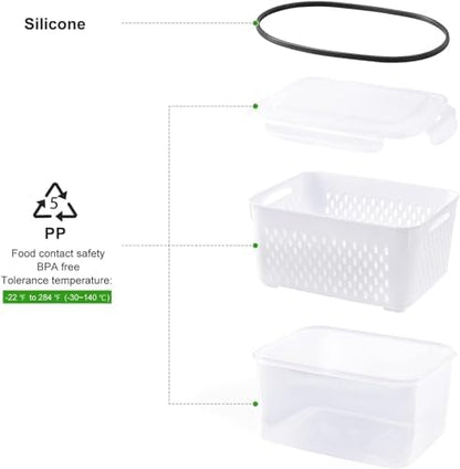 Freshmage Fruit Storage Containers for Fridge with Removable Colander 10