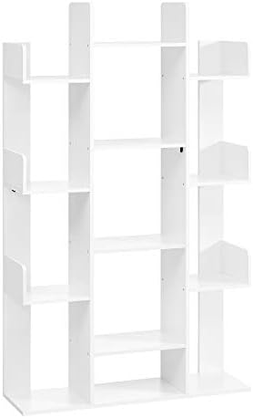 VASAGLE Bookshelf with 13 Storage Shelves, 9.8 x 33.9 x 55.1 Inches
