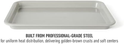 Calphalon Legacy Cookie Sheet Set, 3-Piece Nonstick Baking Sheets 18 15 13 Inch Cookie Baking Sheet, Metal Baking Sheet, Taupe, PFOA-Free for Even Baking, Oven Safe Cookie Pans for Baking