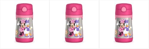 THERMOS Vacuum Insulated Stainless Steel 10oz Straw Bottle, MINNIE MOUSE (Pack of 3)