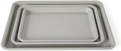 Calphalon Legacy Cookie Sheet Set, 3-Piece Nonstick Baking Sheets 18 15 13 Inch Cookie Baking Sheet, Metal Baking Sheet, Taupe, PFOA-Free for Even Baking, Oven Safe Cookie Pans for Baking