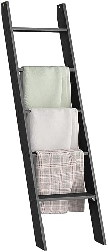 VASAGLE 5-Tier Blanket Ladder, Farmhouse Ladder Shelf