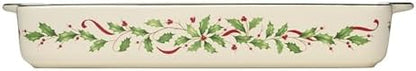 Lenox Holiday Stoneware Large Rectangular Christmas Baking Dish