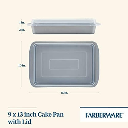 Farberware Golden Bake, Bakeware, Rectangular Cake Pan with Lid, 9x13 Inch