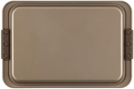 Anolon Advanced Nonstick Bakeware Cookie Pan Set/Baking Sheets with Silicone Grips, 2 Piece, Bronze