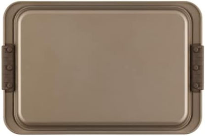 Anolon Advanced Nonstick Bakeware Cookie Pan Set/Baking Sheets with Silicone Grips, 2 Piece, Bronze