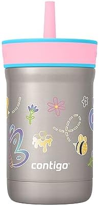 Contigo Kids’ Leighton Straw Tumbler with Spill-Proof Lid 12oz Raspberry/Azalea