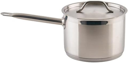 Winco 4 1/2 qt Heavy-Duty 4.5 qt Stainless Steel Sauce Pan with Cover